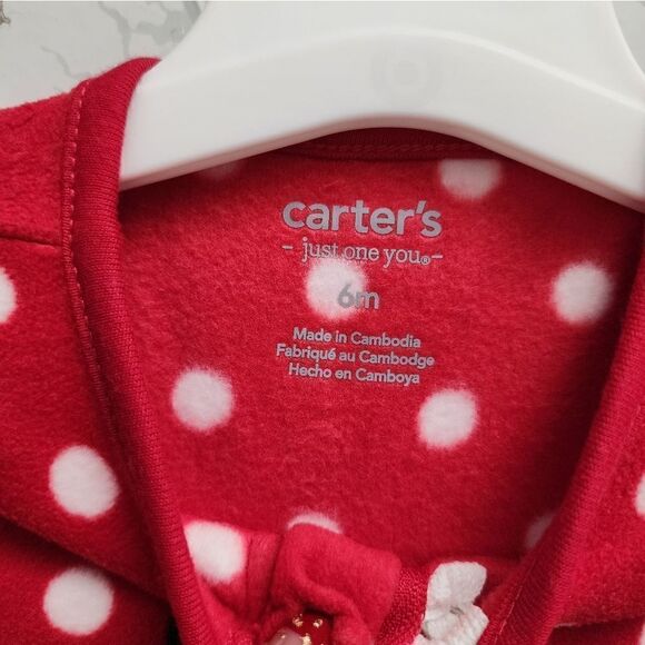 Nwt Girls Christmas Fleece Footed Pajamas Bundle, By Carter's. Size 6 months - Picture 5 of 7